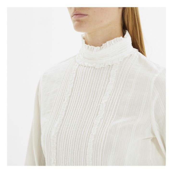 Blusa de cuello alto Pretty Blanc/Écru- Imagen del producto n°2