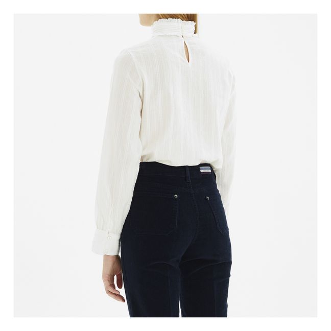 Blouse Pretty Col Montant | Blanc/Écru