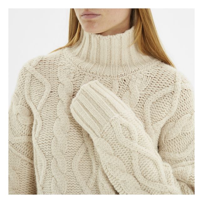 Pullover mit Zopfmuster Sahel | Seidenfarben