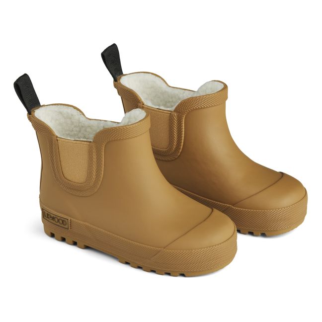Ziggy Natural Rubber Fur-Lined Boots Camel