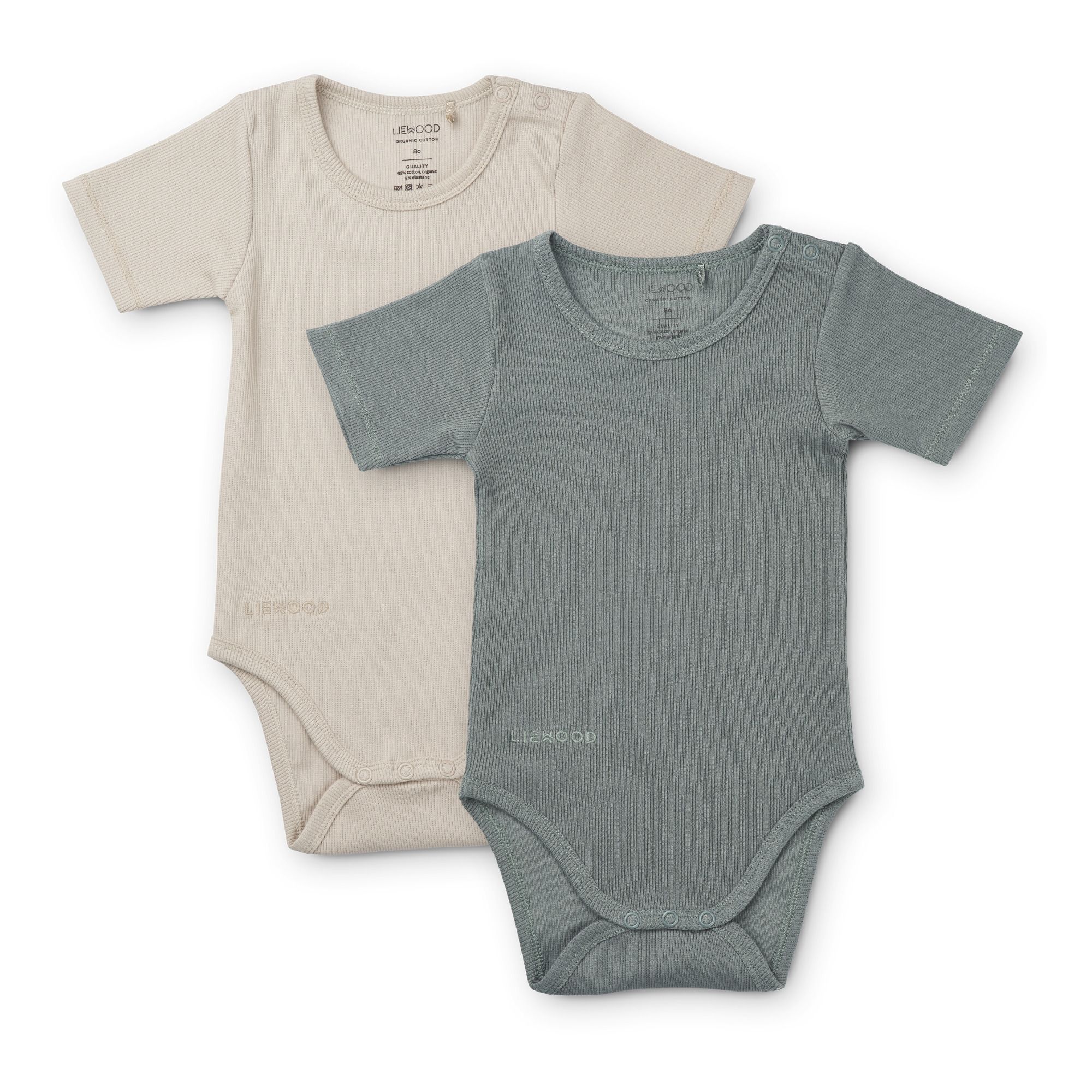 Liewood - Lot de 2 Bodies Manches Courtes Yanni Coton Bio - Fille - Bleu