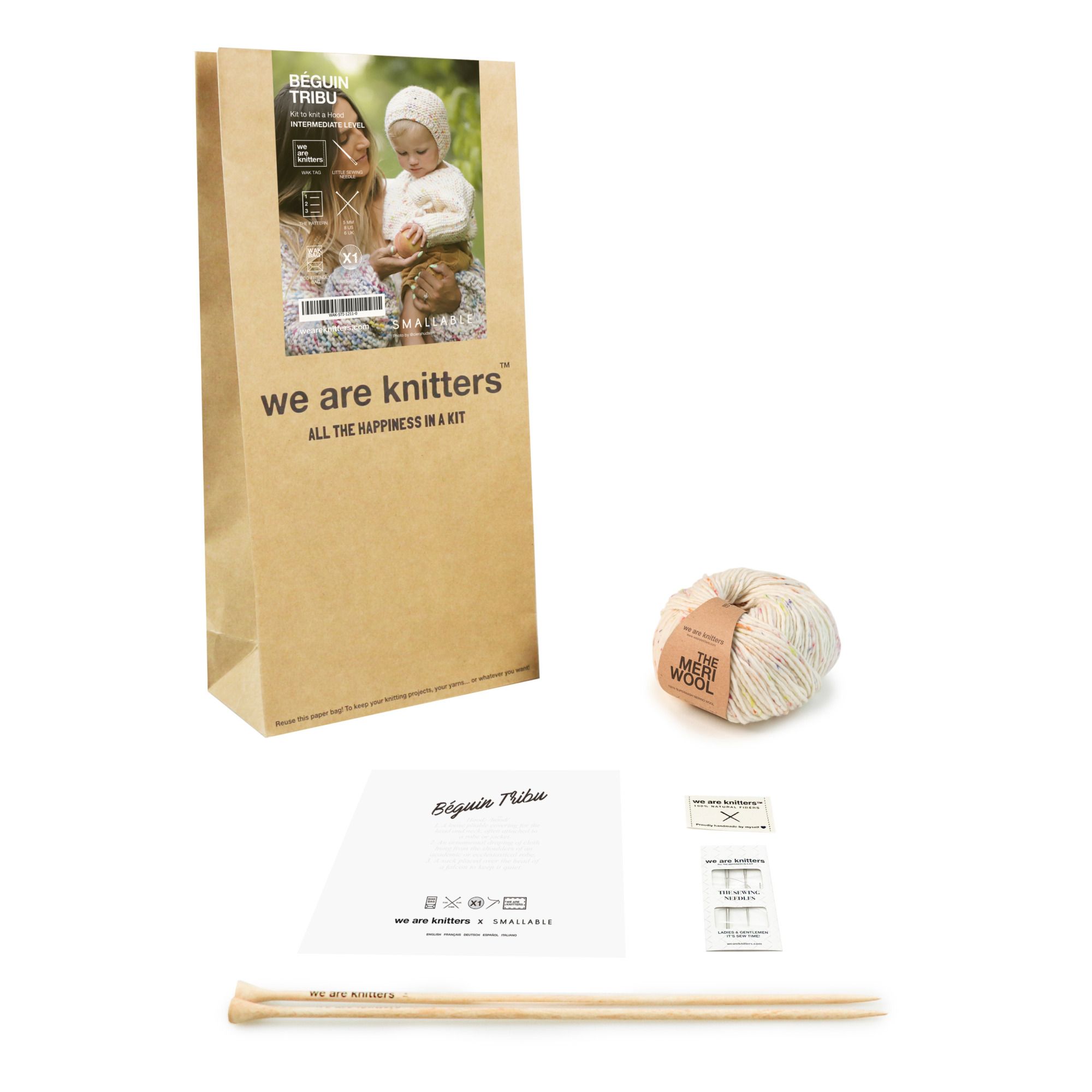 We Are Knitters x Smallable - Kit de Tricot Béguin Smallable x We Are Knitters - Fille - Ecru