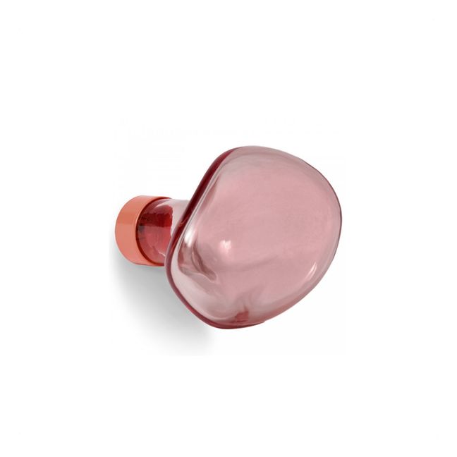 Bubble small glass hook - Coral Coral