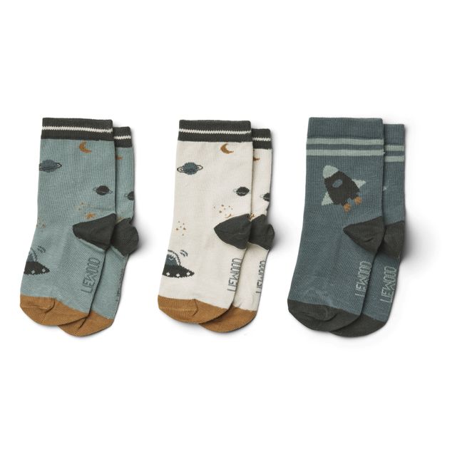 Set of 3 Pairs of Silas Socks Blue