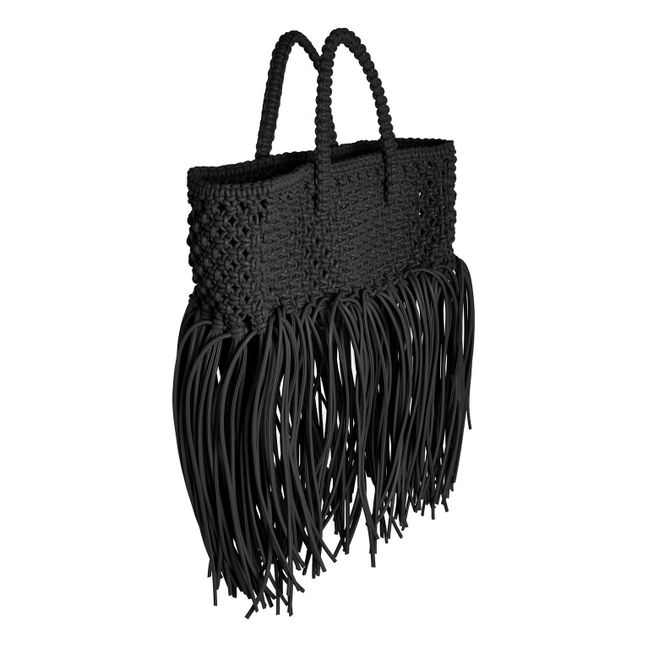 Bolso tote de tejido vegana | Negro
