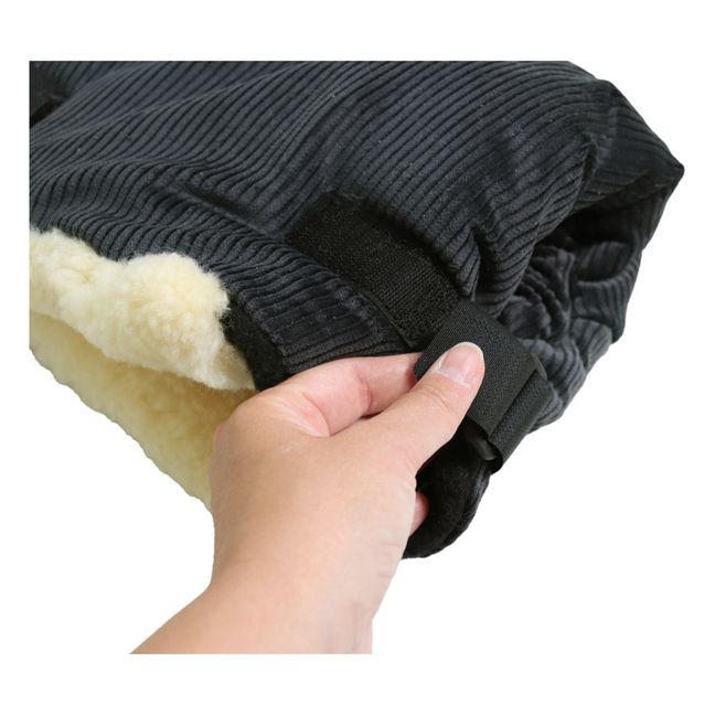 Calentador de manos de piel de cordero Muffy | Negro