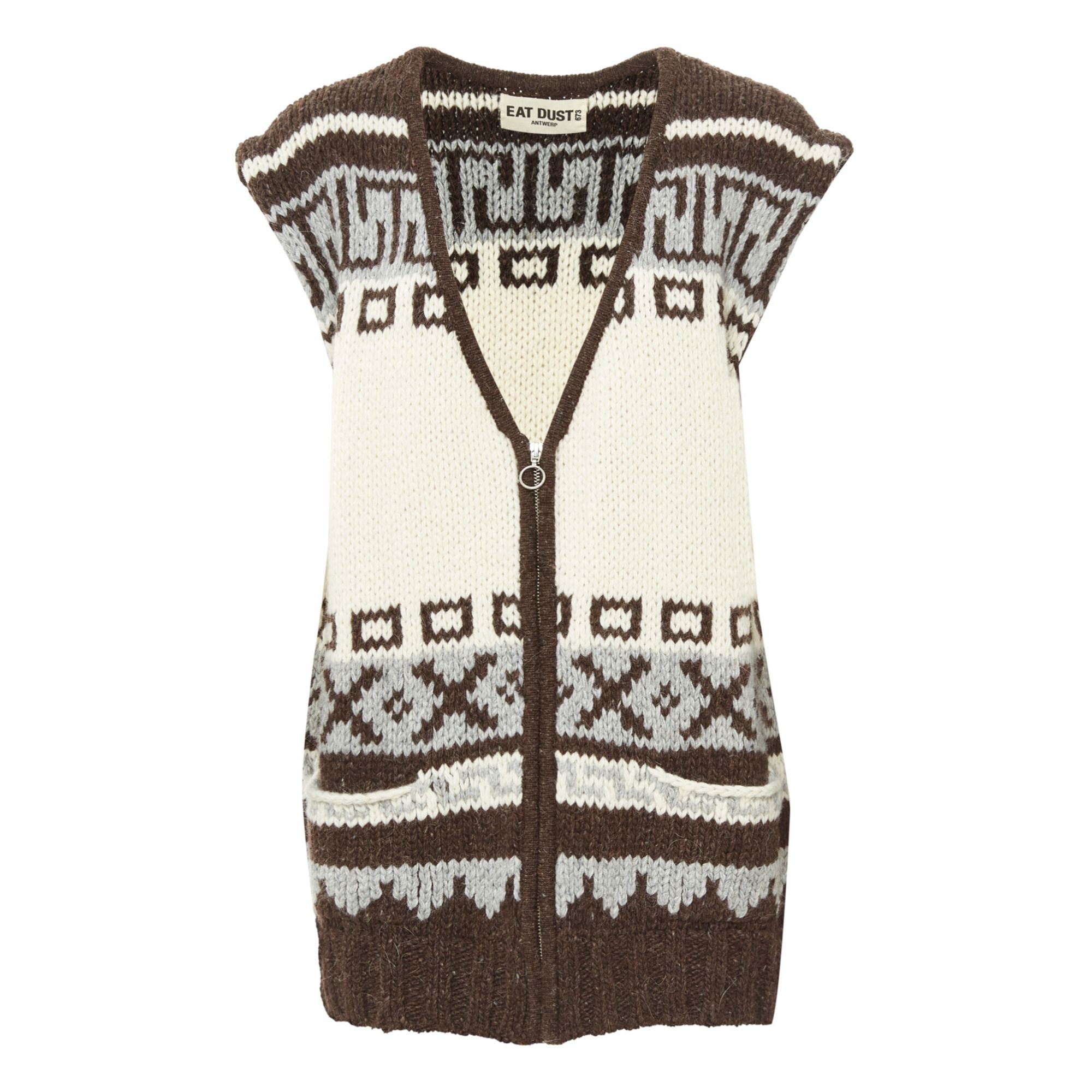 Girls of Dust - Gilet Cochiwan Alpaga et Laine - Femme - Blanc écru