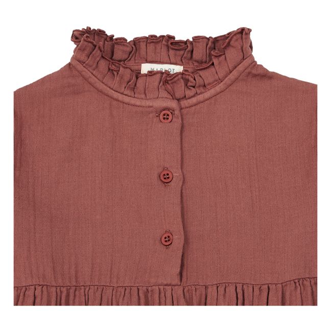 Clochette Cotton Muslin Nightgown Brick red
