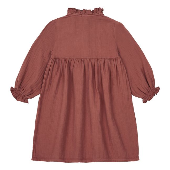 Clochette Cotton Muslin Nightgown Brick red