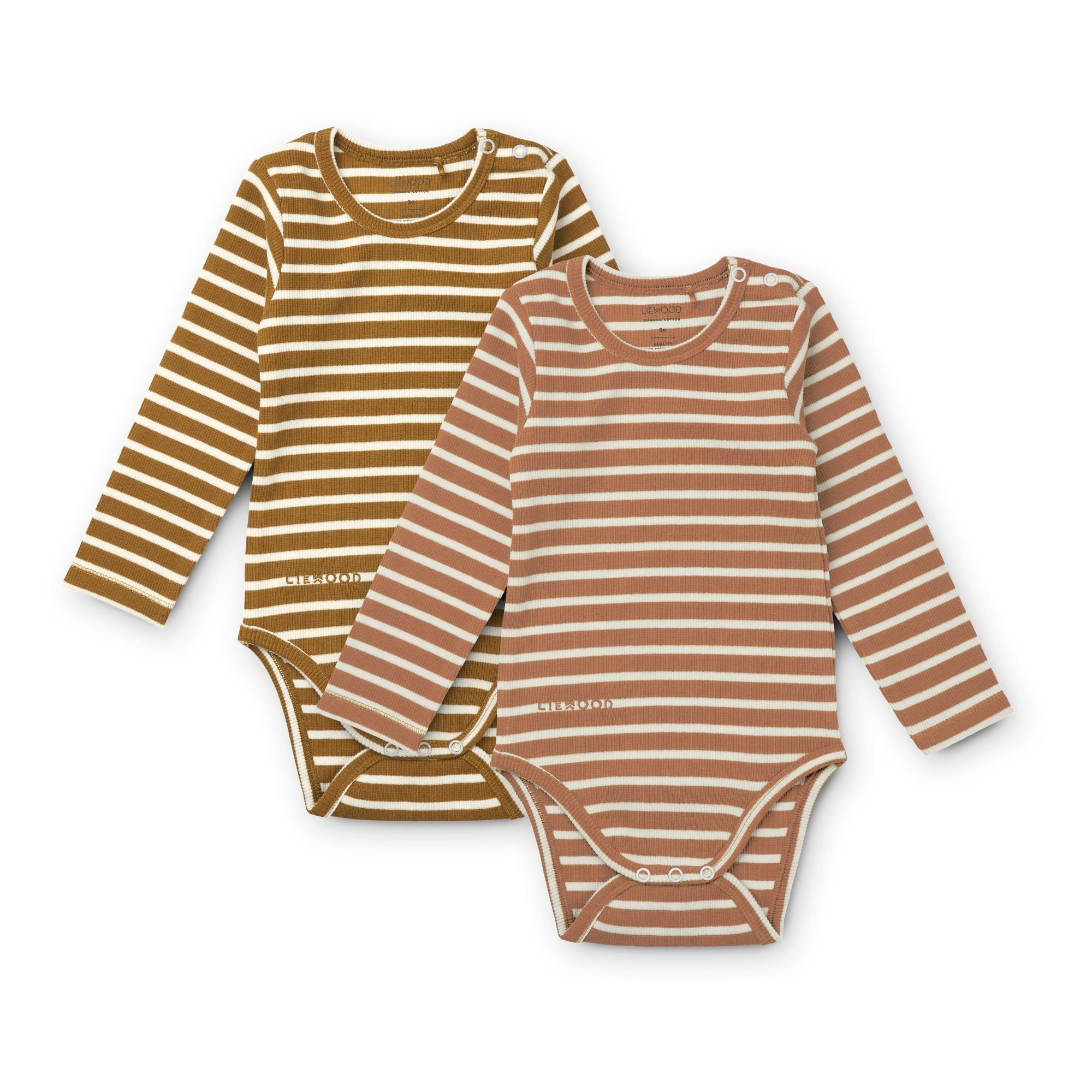 Liewood - Lot de 2 Bodies Rayés Yanni Coton Bio - Fille - Rose