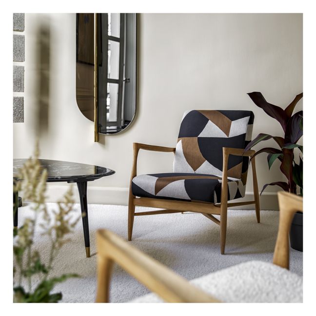 Specchio Totem, vetro e ottone, diam 170 cm