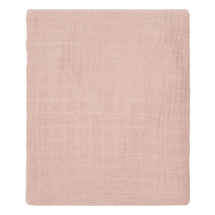 Lenzuolo con angoli per bambini in garza di cotone biologico rosa 90x190 cm