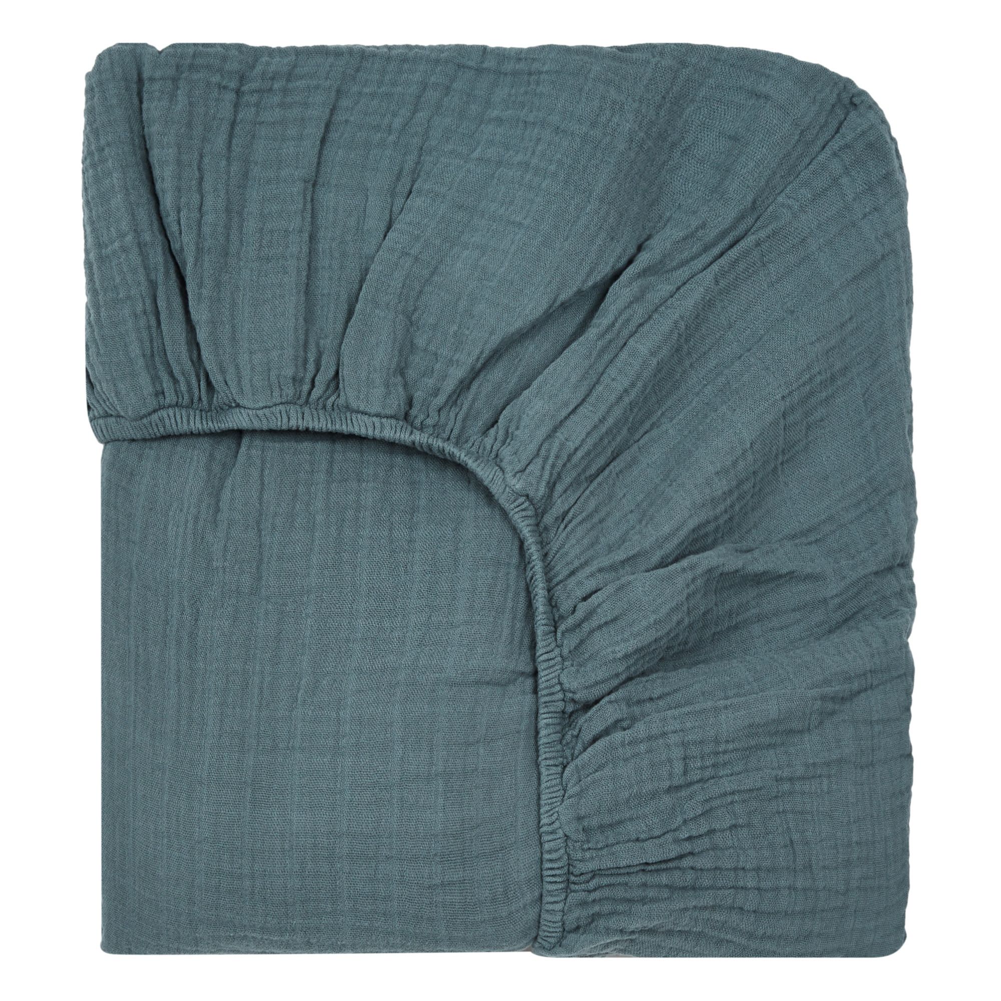 Moumout - Drap-housse en gaze de coton bio - Bleu marine