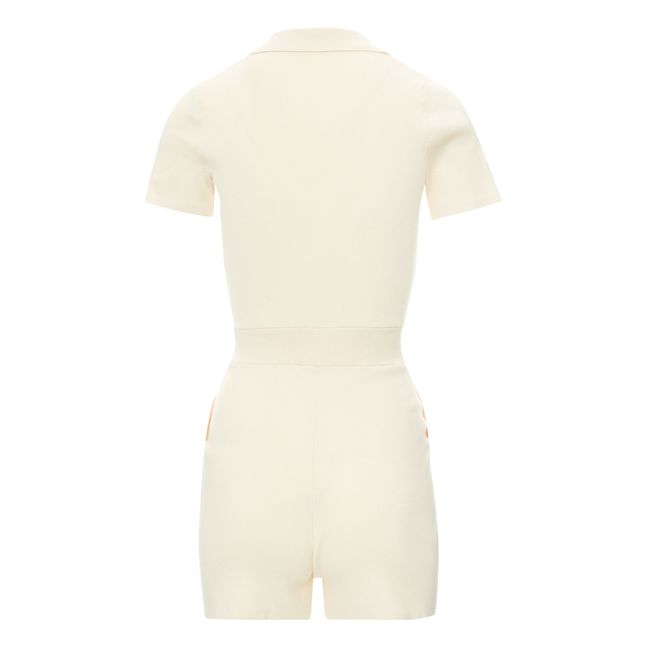 Short-Sleeved Playsuit | Nude