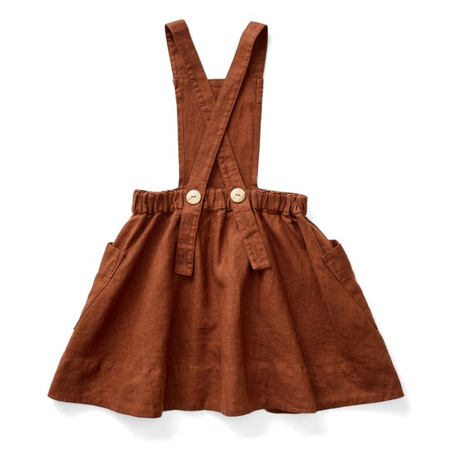 Vestito-grembiule di lino Harriet | Caramello