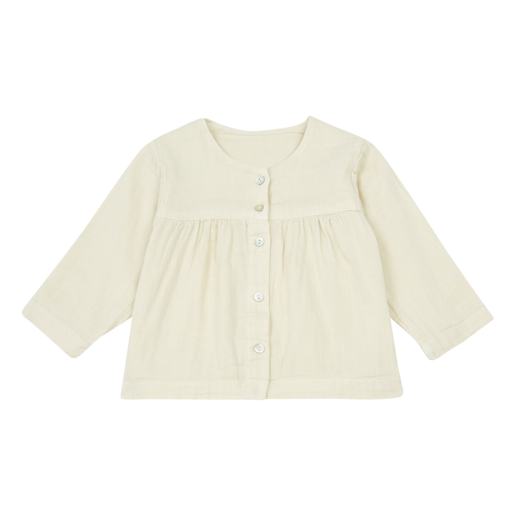 Poudre Organic - Blouse Romarin Double Gaze de Coton Bio - Fille - Ecru