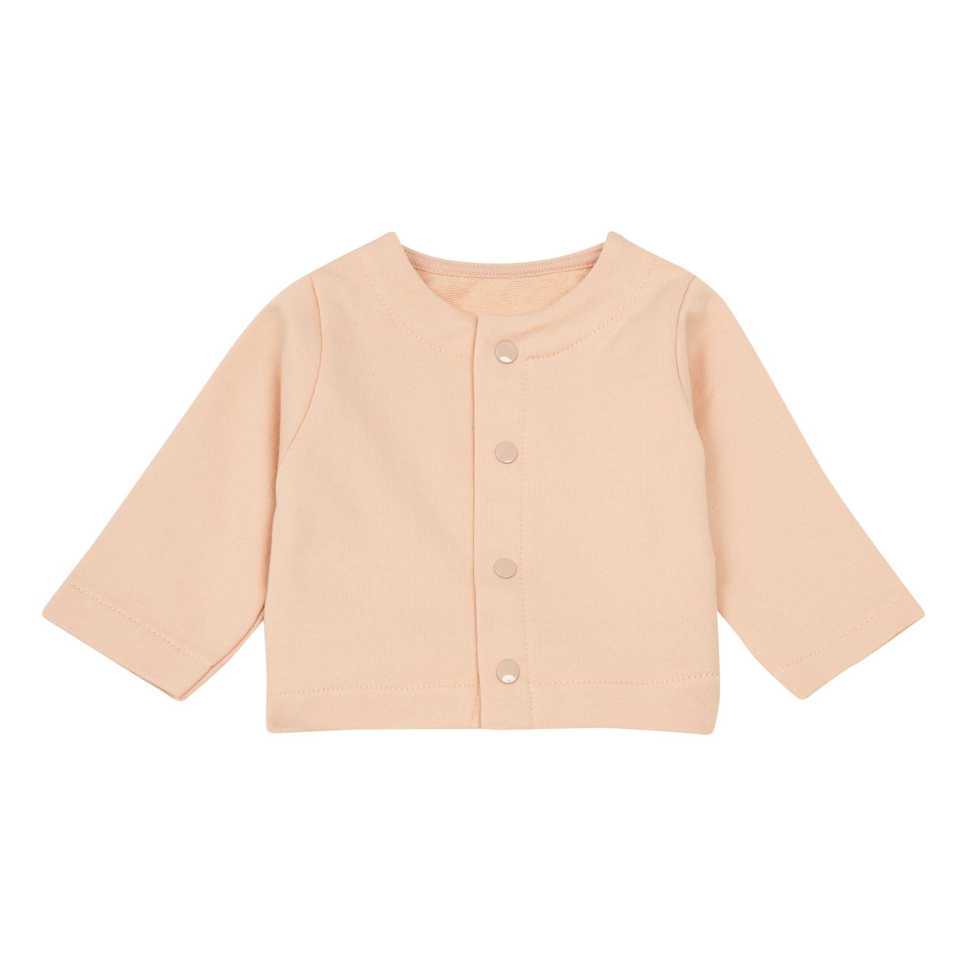 Poudre Organic - Cardigan Molleton fin Coton Bio Camomille - Fille - Rose