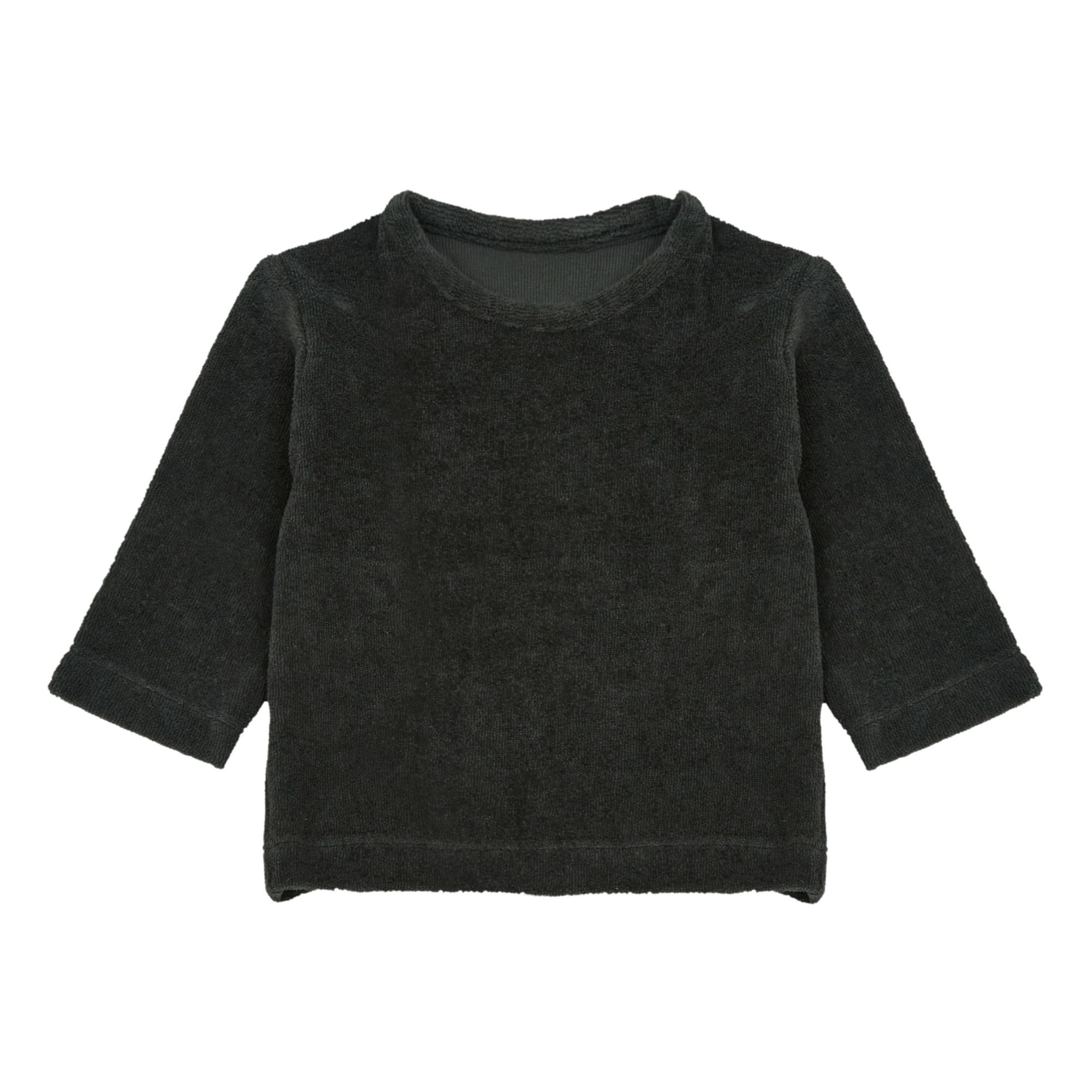 Poudre Organic - Sweat Eponge Coton Bio Estragon - Fille - Noir