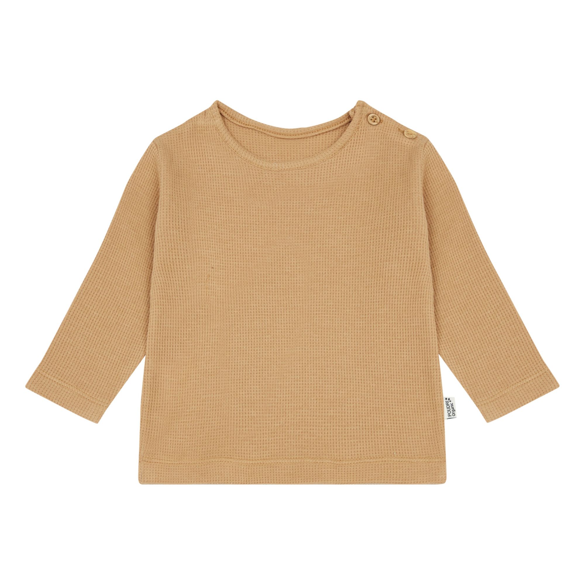 Poudre Organic - Sweat Nid d'Abeille Coton Bio Estragon - Fille - Camel