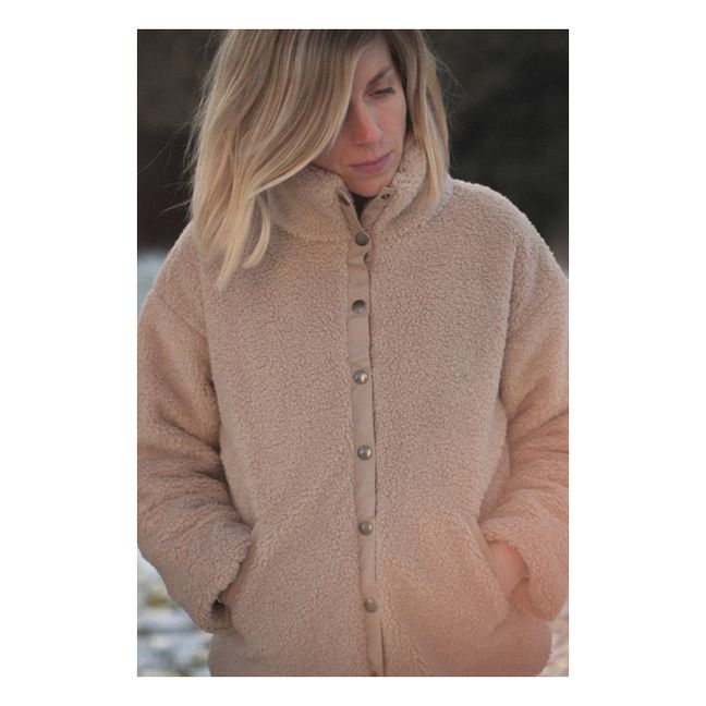 Cappotto in stile pelliccia, modello: Olive - Collezione Donna - Beige
