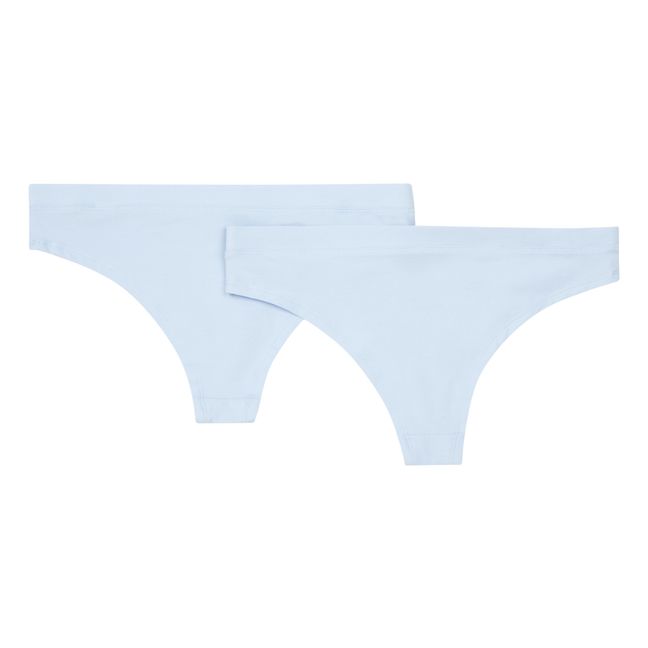 Set of 2 Organic Cotton Hipster Knickers Light blue