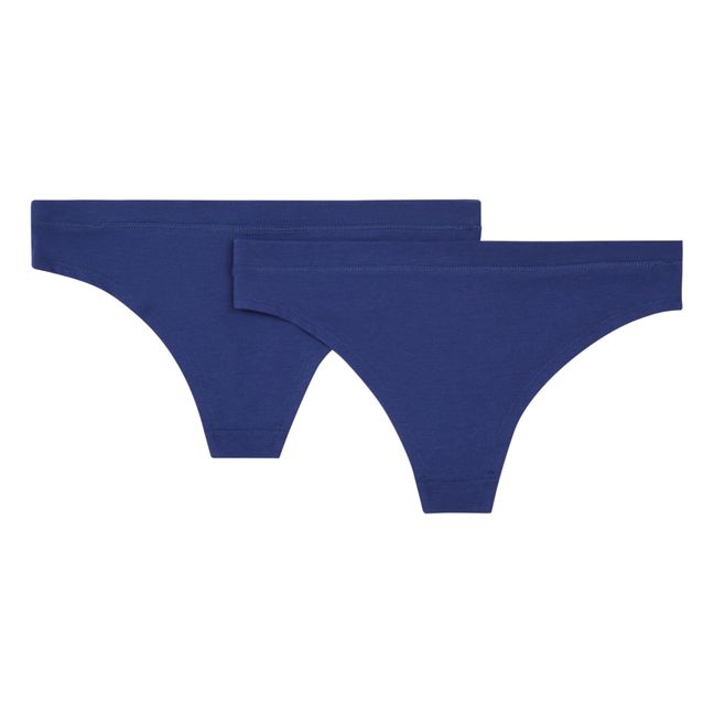 Lote de 2 culottes de algodón orgánico Hipster | Azul marino