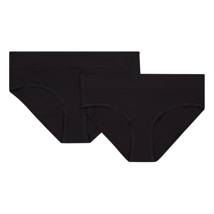 Set of 2 Organic Cotton Knickers Black- Product image n°0