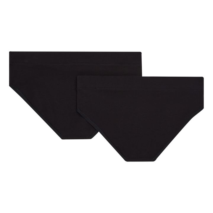Set of 2 Organic Cotton Knickers Black- Product image n°3