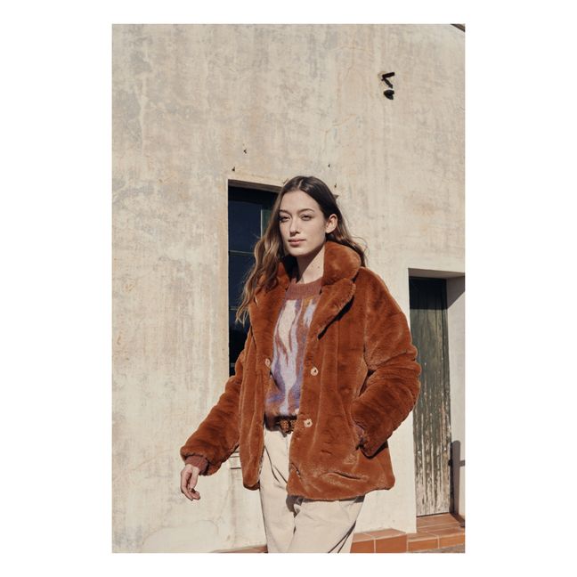 Milou Faux Fur Coat - Women’s Collection - Camel