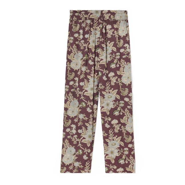 Pantaloni, motivo: floreale, modello: Arloew - Collezione Donna - Viola