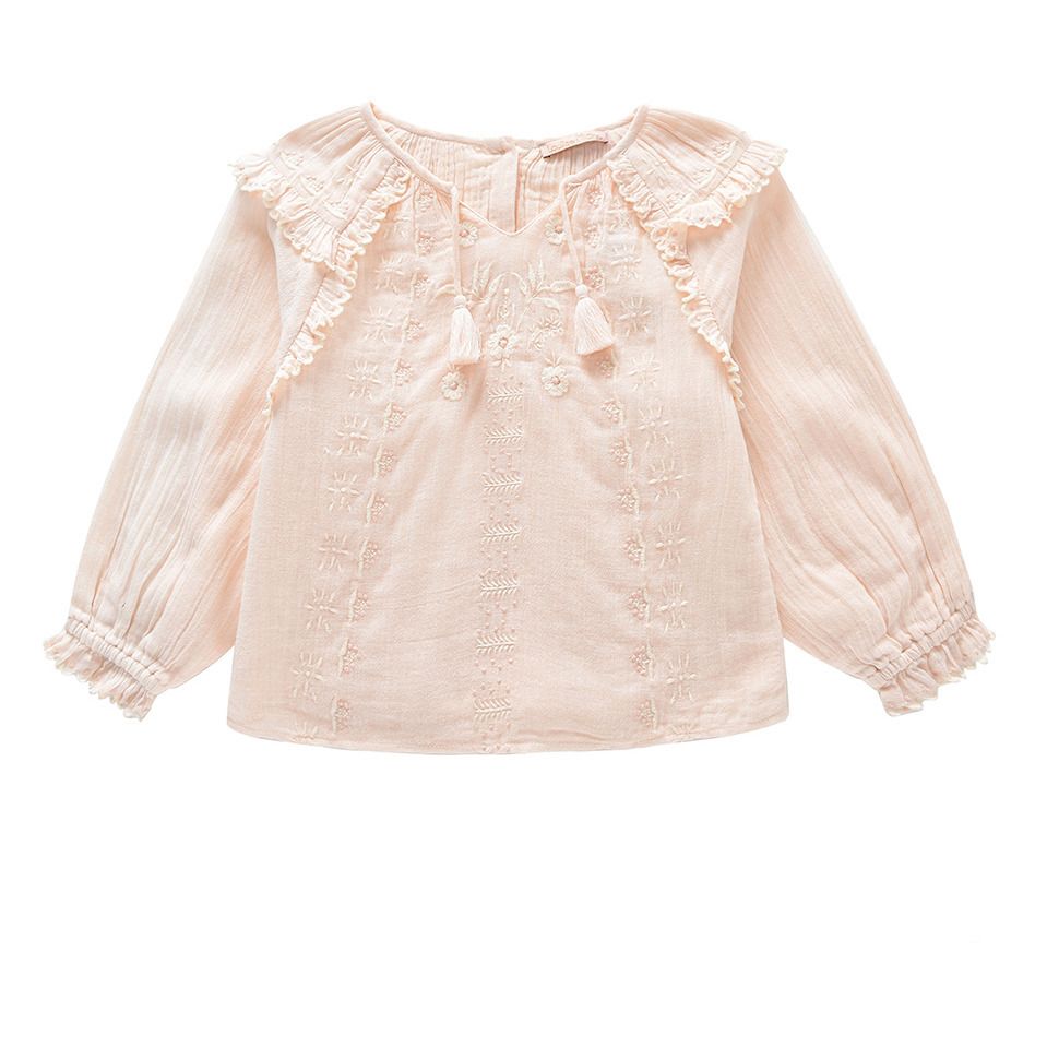 Louise Misha - Blouse Coton Bio Iris - Fille - Rose pâle