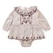 Ghilena Checked Organic  Cotton Babygrow Dress Ecru- Miniature produit n°0