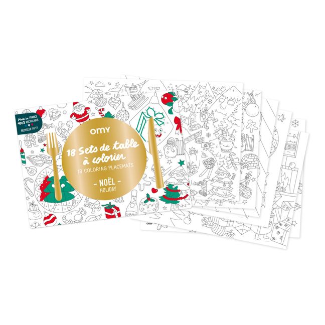 Christmas Colouring-In Place Mats - Set of 18