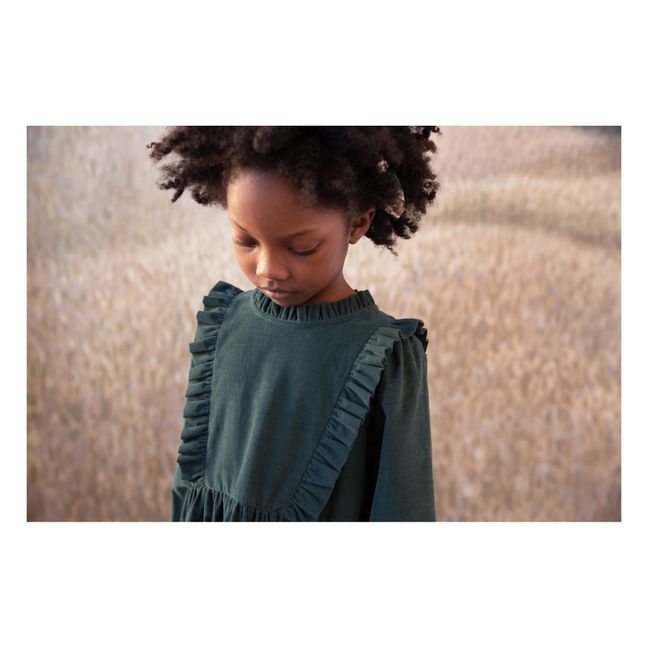Robe Velours Percy | Vert foncé