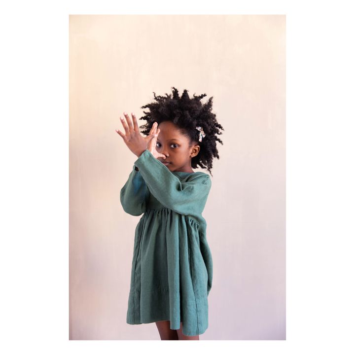 Soor Ploom - Millie Linen Dress - Dark green | Smallable