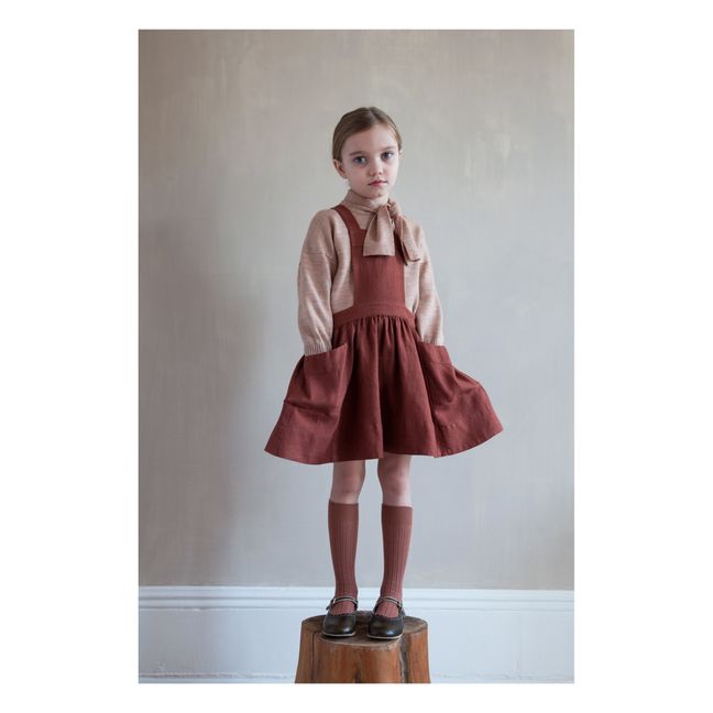 Vestito-grembiule di lino Harriet | Caramello