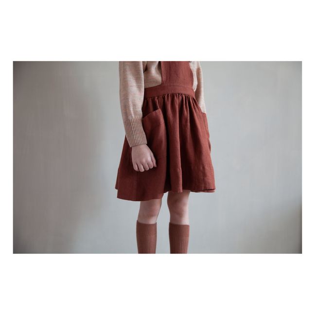 Vestito-grembiule di lino Harriet | Caramello
