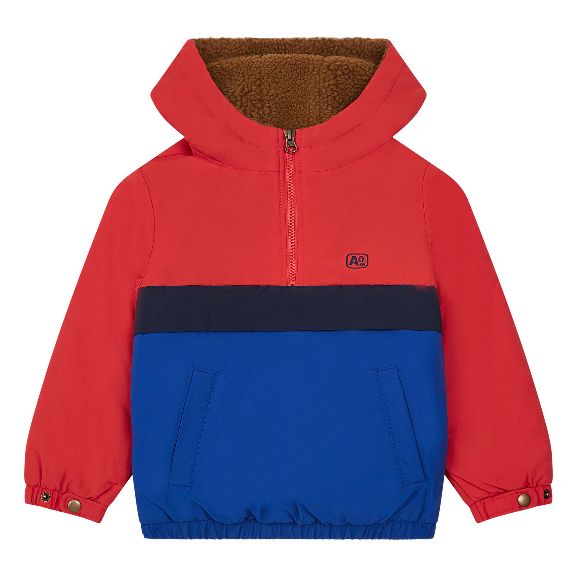 AO76 - Coupe Vent Zippé à Capuche - Garçon - Rouge