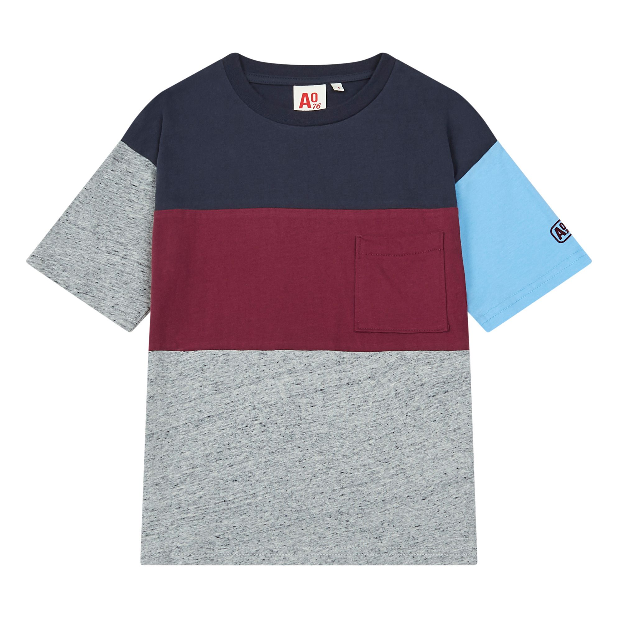 AO76 - T-Shirt Contrast - Garçon - Bordeaux