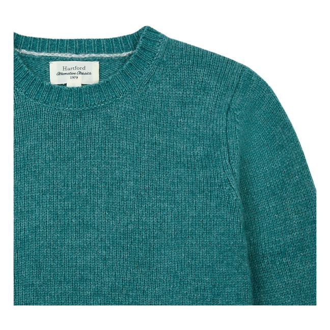 Jersey de lana Shetland Azul verde