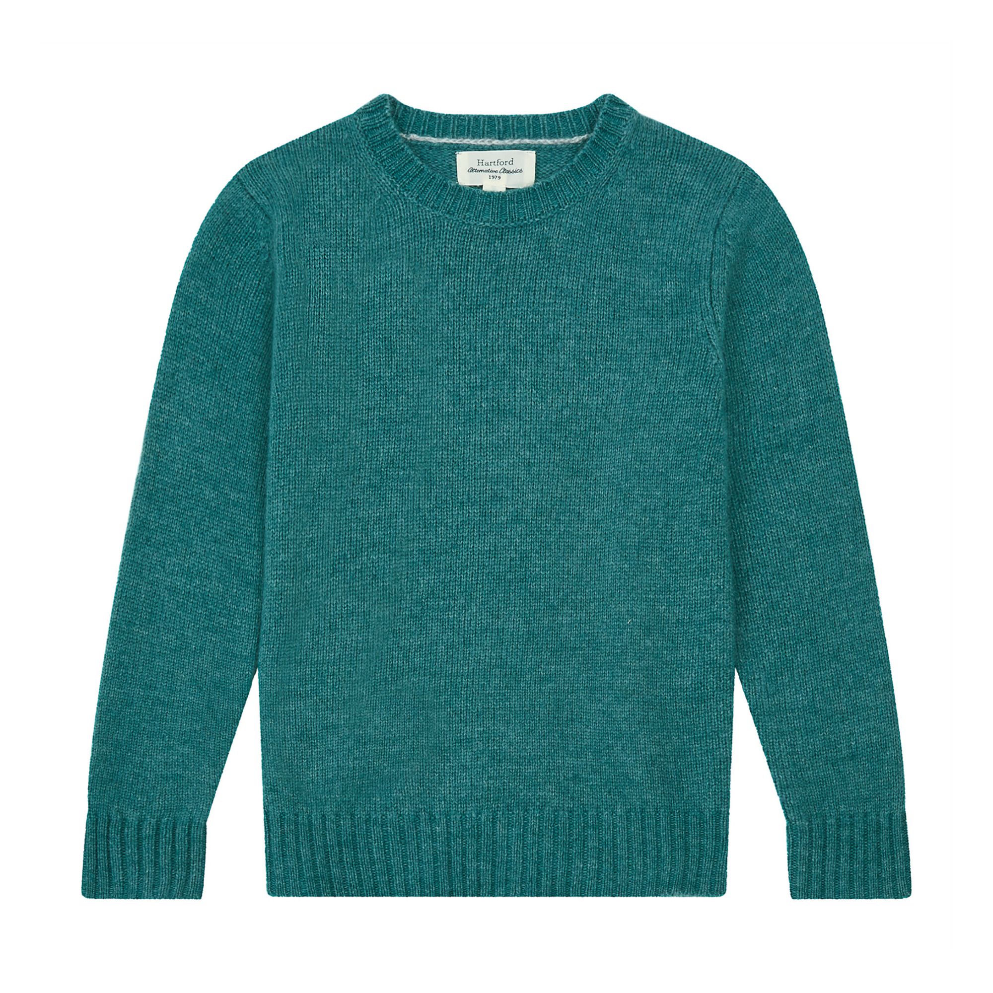 Pull Laine Shetland Bleu Vert