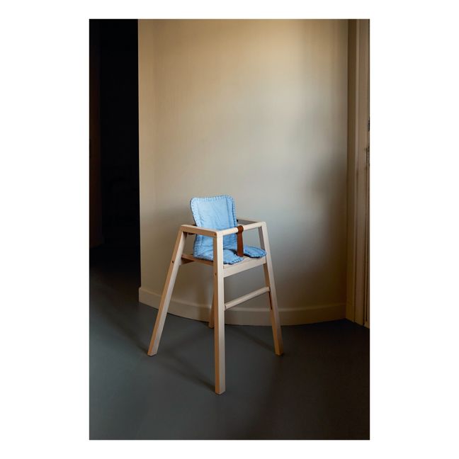 Robot Organic Cotton High Chair Cushion | Light blue