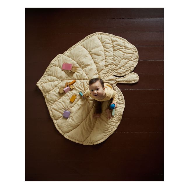 Spielmatte Blatt aus Bio-Baumwolle | Sandfarben