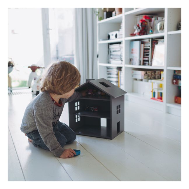 Puppenhaus aus Holz | Grau