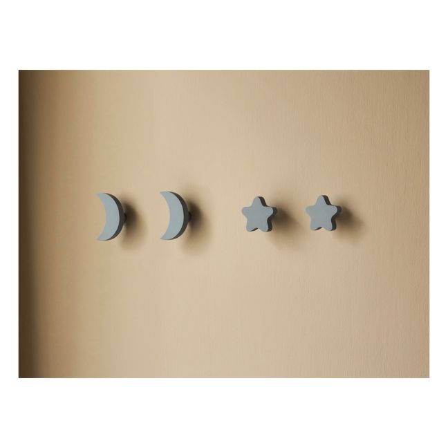 Stars & Moons Kleiderhaken - 4er-Set | Blau