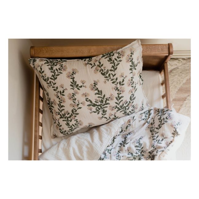 Honeysuckle Cotton Muslin Pillowcase | Ecru