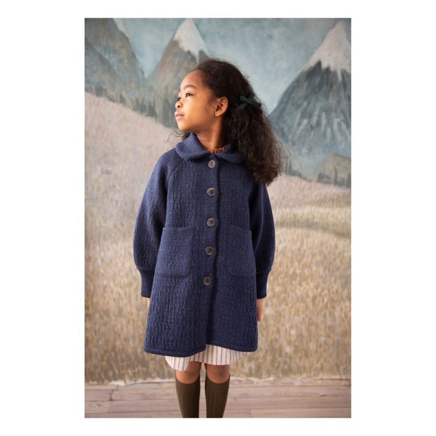 Soor Ploom - Ruth Merino Cool Collar Coat - Navy blue | Smallable