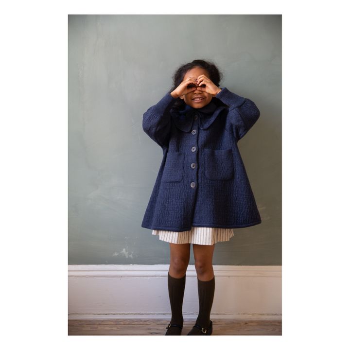 Soor Ploom - Ruth Merino Cool Collar Coat - Navy blue | Smallable