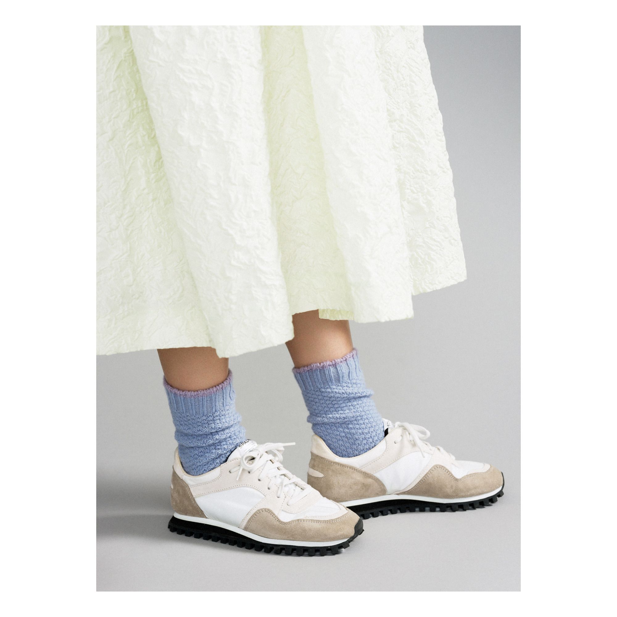 Hansel from Basel - Chaussettes Honeycomb CB Laine - Femme - Bleu ciel