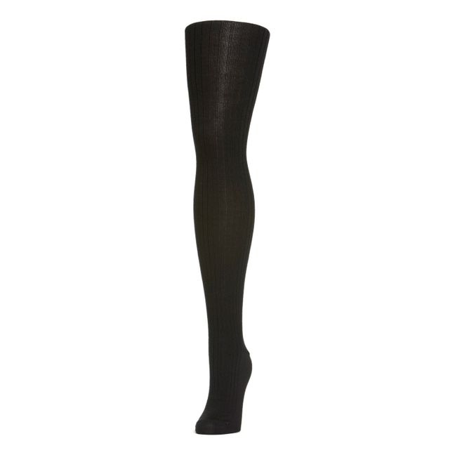 Ribbed Woollen Tights Nero